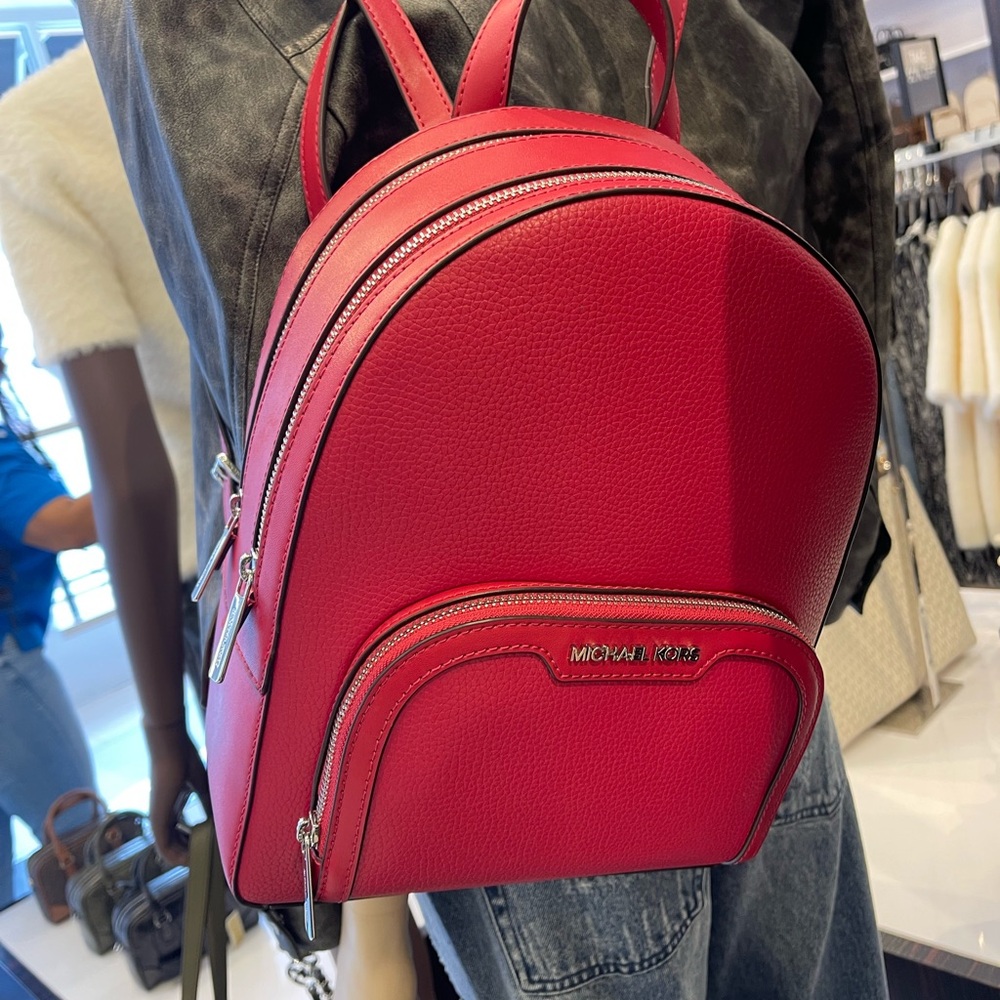 MICHAEL KORS Jaycee Md Zip Pocket Pebbled Leather Backpack
Dark Raspberry 
NWT - Picture 11 of 16